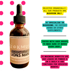 Organic 100% Lions Mane Mushroom Concentrate Supplement- 60 Servings